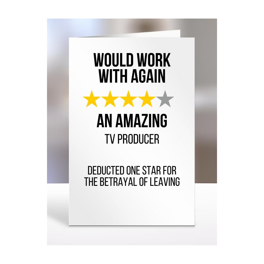 Would Work with Again, Funny Leaving Card for TV Producer, Farewell, Great Gift for Colleagues, Boss, Manager, Goodbye, Christmas, Joke, Silly, Gag, A5-223c_258