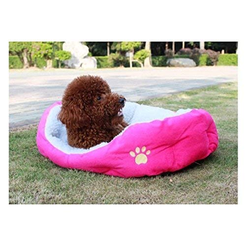 Resulzon Cute Paw Print Comfortable Pets Dog Cats Puppy Kitten Nest Mat Pad Soft Fleece Bed(Pink) #TOP4