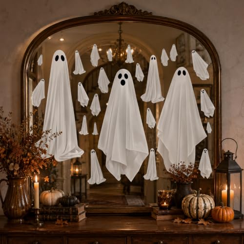 Halloween White Ghost Window Mirror Clings Decal Decorations Large 35.5