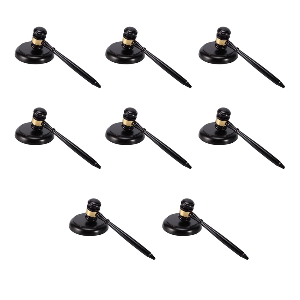 16X Martillo de Subasta Martillo de Subasta de Madera con Bloque de Sonido para Abogado de Juez Martillo Hecho A Mano