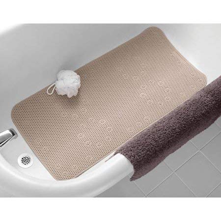 Mainstays 17 In. x 36 In. Cushioned Bathtub Mat, Assorted Colors, Taupe