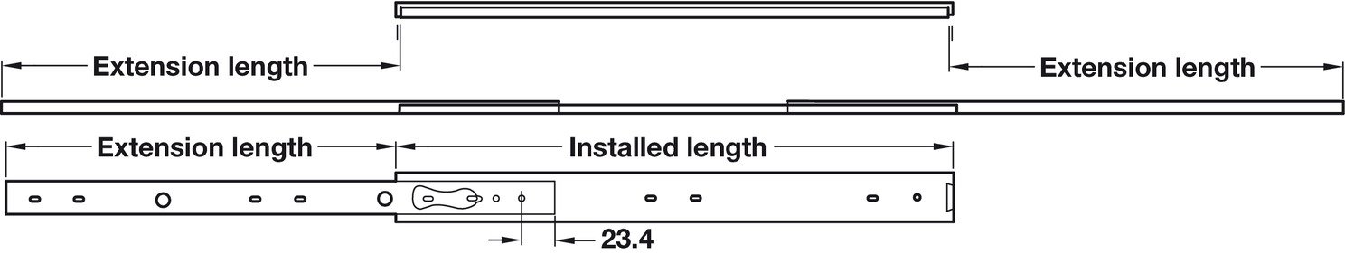 Gedotec Guías de cajón Accuride 2026 de 400 mm, guías para cajones de madera