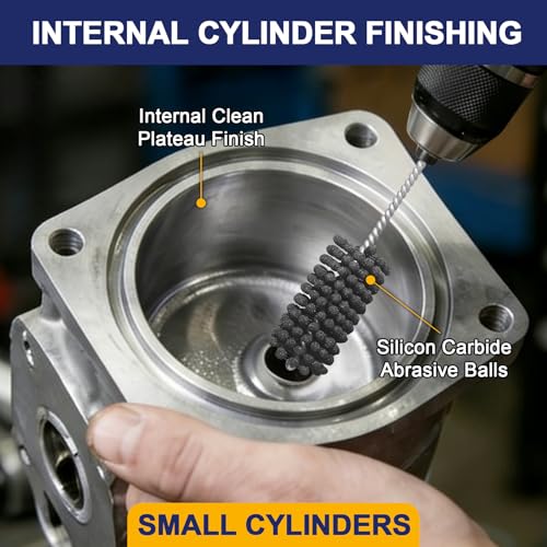 Image of Garhgi 1.850 inch(47mm) Cylinder Hone Tool with 500 Grit SC Ball | Flexible Resilient Ball-Style Honing Smooth Crosshatch Refinish | Engine Brake Rotor Tube Camshaft | Mild Steel Cast Iron