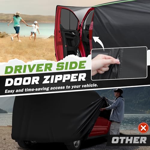 Image of Mixsuper Liner Car Cover for Ram ProMaster 2014-2022, Heavy Duty Waterproof Van Cover, Outdoor Commercial Vehicle Protection, Windproof Strap, Zipper Door