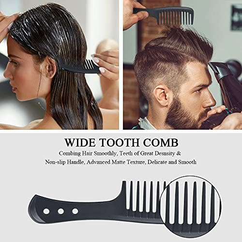 URAQT Hairdressing Combs Set, 3 Pack Wide Tooth Combs, Heat Resistant Anti-static Carbon Hair Brush Hair Comb for Long, Wet or Curly Hair Detangling