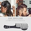 URAQT Ensemble de Peigne à Cheveux, Peigne Cheveux Peigne à Dents Larges, Brosse à Cheveux, Peigne Antistatique Résistant à la Chaleur pour Cheveux Longs Mouillés ou Bouclés (Noir) #5