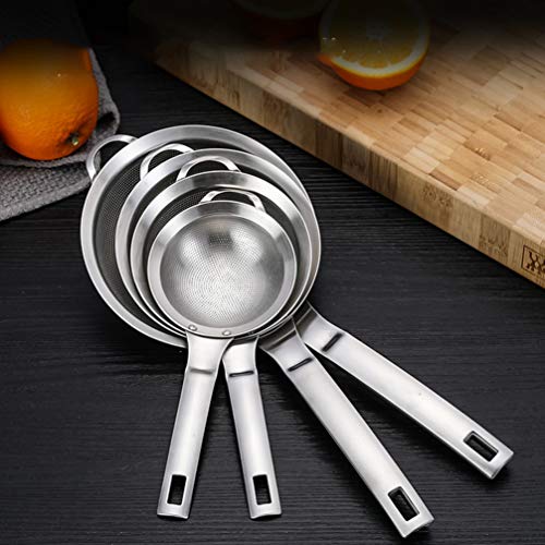 DOITOOL Coador de alimentos de malha fina com cabo longo de aço inoxidável para escumador de gordura