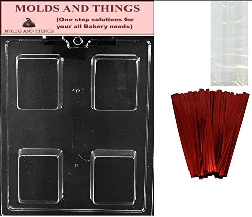 PLAIN KRISP TREAT RECT BAR Chocolate Candy Mold With Molding Instruction + 25 set of packaging Kit