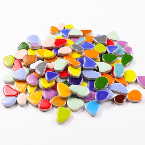 Mosaïque en céramique verte : kit de mini galets en verre