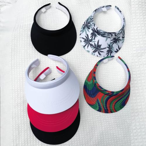 Image of 2 Pack Visor Women Men Sun Hat Clip On Visors Adjustable Sport Wide Brim Cap