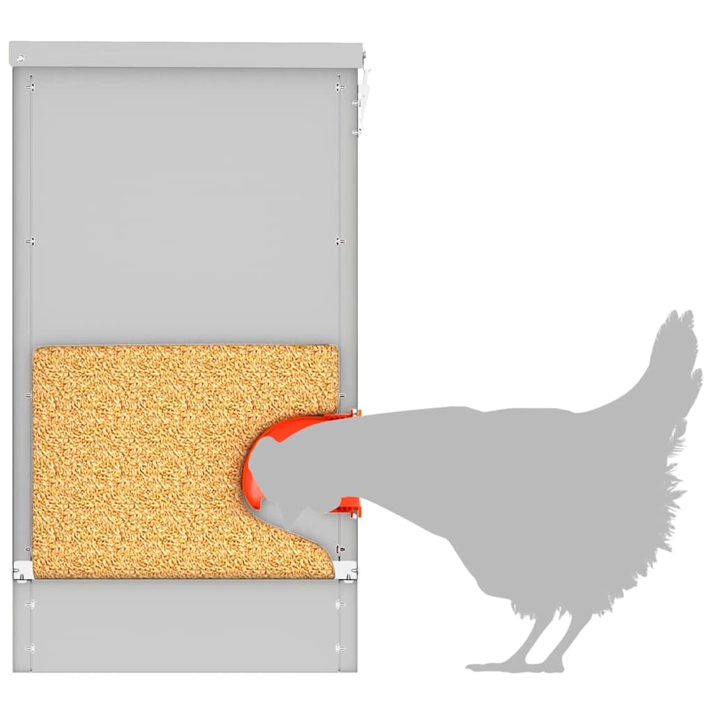 Comedero para gallinas (60,5 x 29 x 51 cm, acero galvanizado)