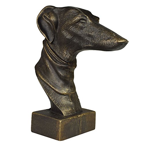 AB Tools Greyhound Whippet Dog Bust Head Statue Fireplace Ornament Book End Castiron