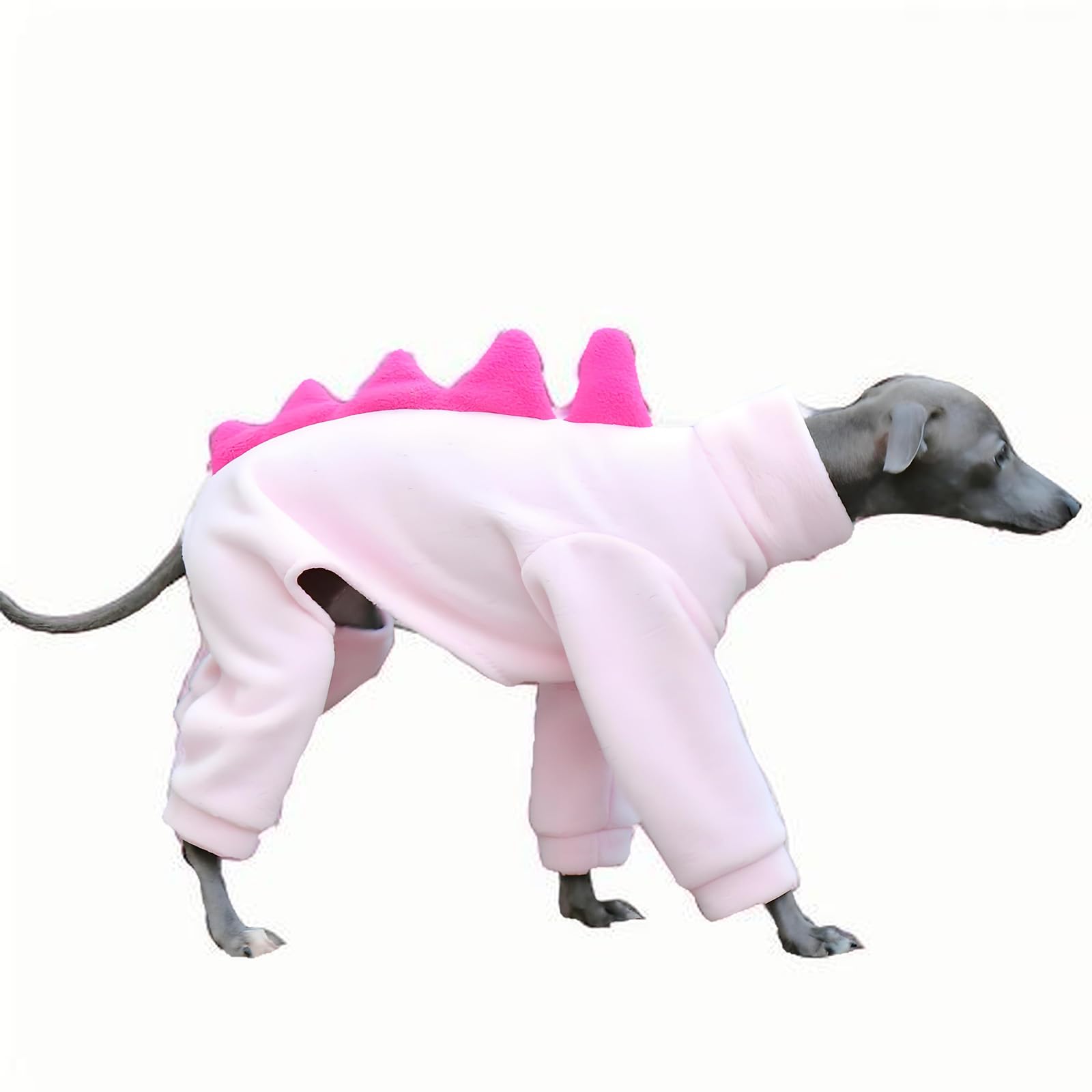 UOSIA Whippet Dog Fleece Dinosaur Onesie Turtleneck Cozy Dog Pyjamas For Italian Greyhound Full Body Warm Pet Winter Coat Jumpsuit For Medium Large Dogs