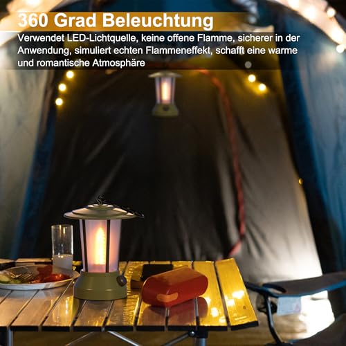 LED Flamme Lampe, Campinglampe Vintage-Laterne, USB wiederaufladbare Nachtlicht, Flammen-Imitation campinglampe für den Einsatz beim Camping im Innen- oder Außenbereich, Party – Bild 6