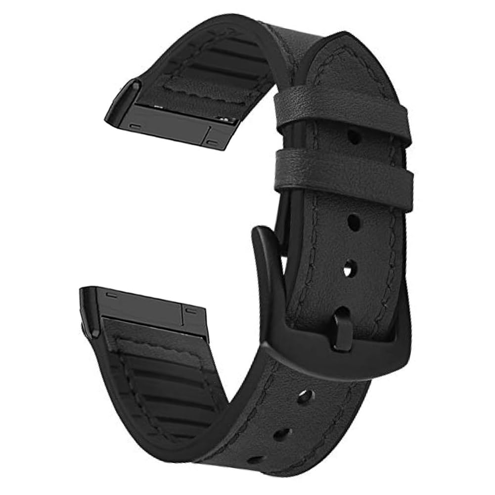 CellFAther® Leather Silicone Straps for Fitbit Versa 4 | Versa 3 Strap | Fitbit Sense | Sense 2 Smartwatch straps (Black,Brown,White)