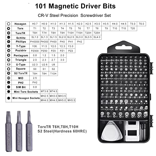 Image of Precision Screwdriver Set,BOMCET 123 in 1 Electronics Repair Screwdriver Kit,Computer /Laptop Screwdriver Sets with 101 Bits Magnetic