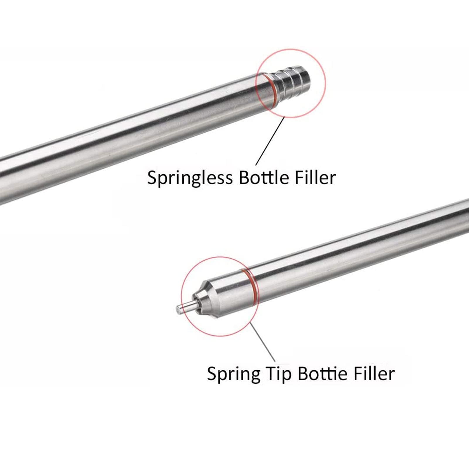 Flaschenfüller, Bier Flaschenfüller, 35,2 cm Edelstahl Federbeladener Bierflaschenfüller,Canning Typ Füllstab mit Bürsten Schlauch und Klemme, Abfüllröhrchen für Bar Home Bier Wein Abfüllung