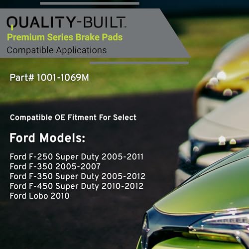 Image of QUALITY-BUILT Front Semi-Metallic Brake Pads, Premium 1001-1069M, Compatible with 2005-2012 Ford (F-250 Super Duty,F-350,F-350 Super Duty,F-450 Super Duty,Lobo)