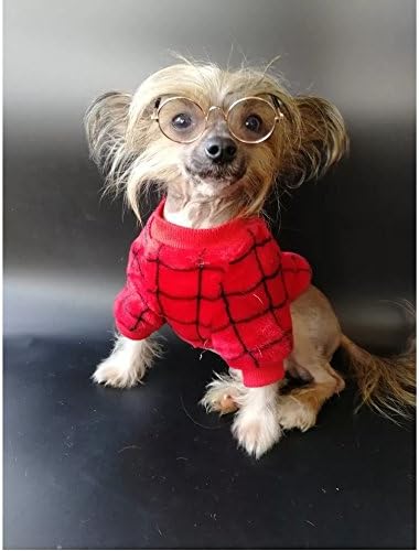 Miniatura 4 de Stock Show Lentes de sol para perros y gatos, marco retro redondo dorado trans, lente de resina, protección de moda para pequeñas mini mascotas,