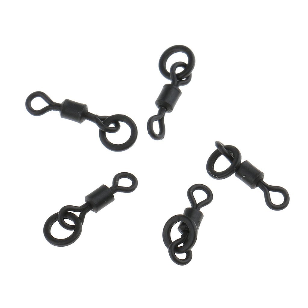 Lot de 50 émerillons pour pêche à la carpe - 20 mm - Noir
