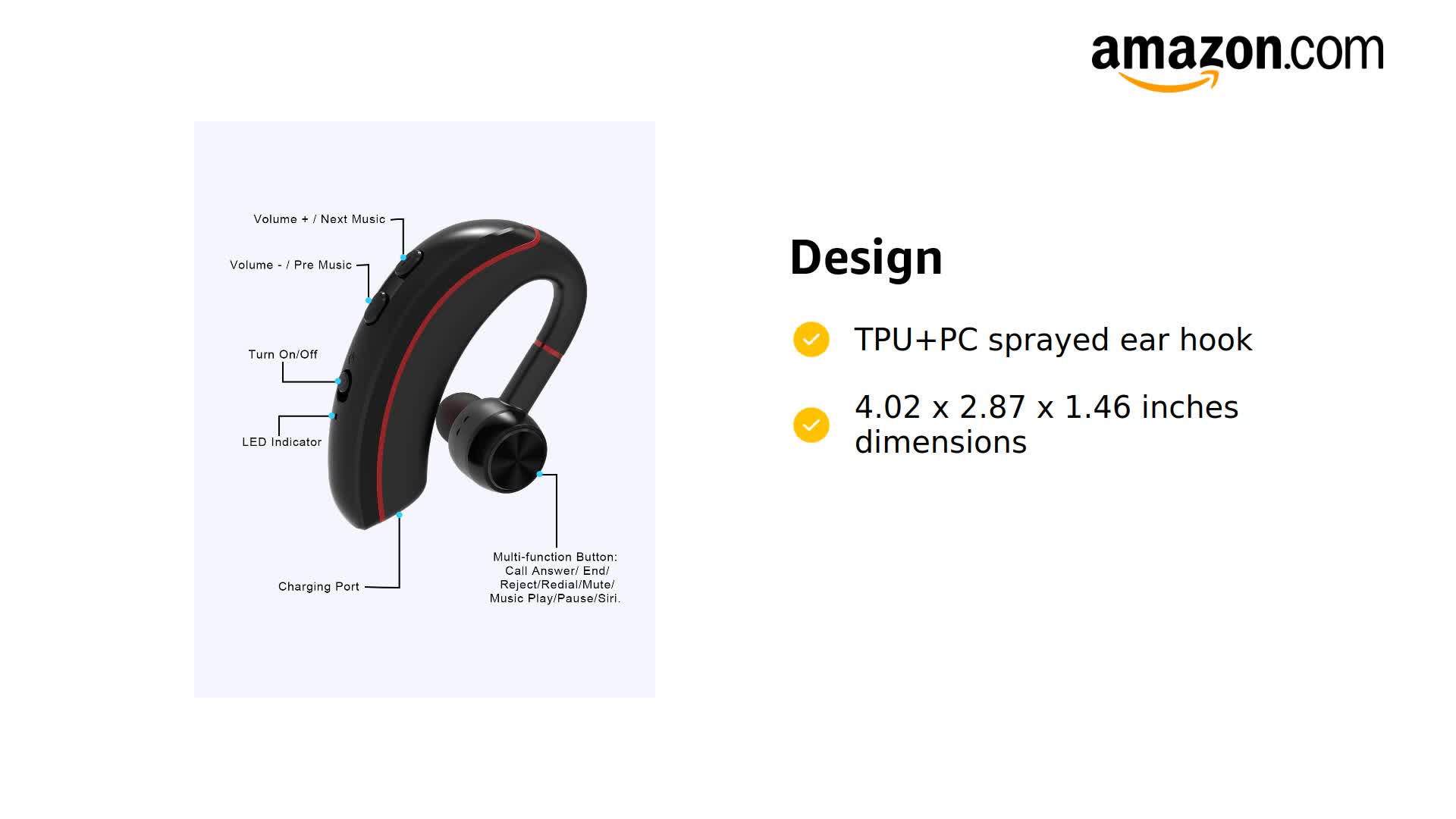 Amazon.com: NANAMI Bluetooth Headset, Bluetooth Earpiece V5