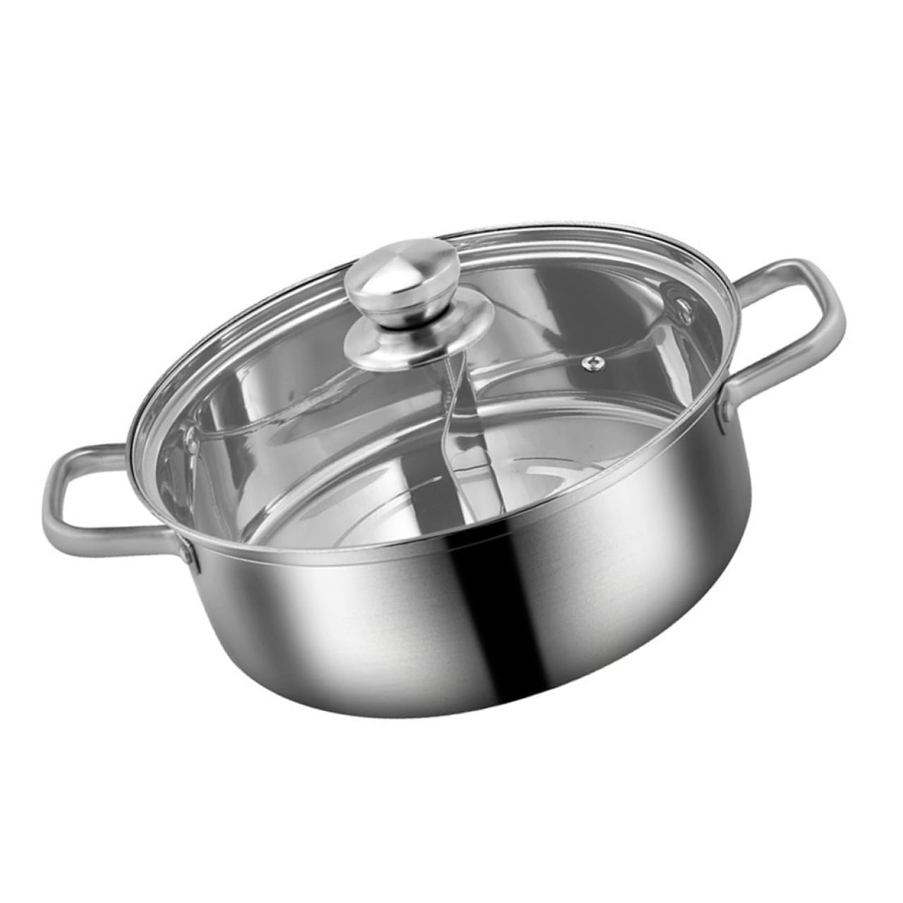 Marmite en acier inoxydable 304 avec couvercle en verre pour induction