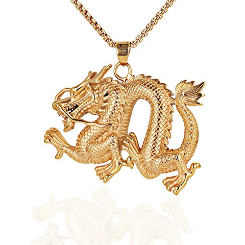 Collier dragon homme acier inoxydable punk pour un look rock quotidien