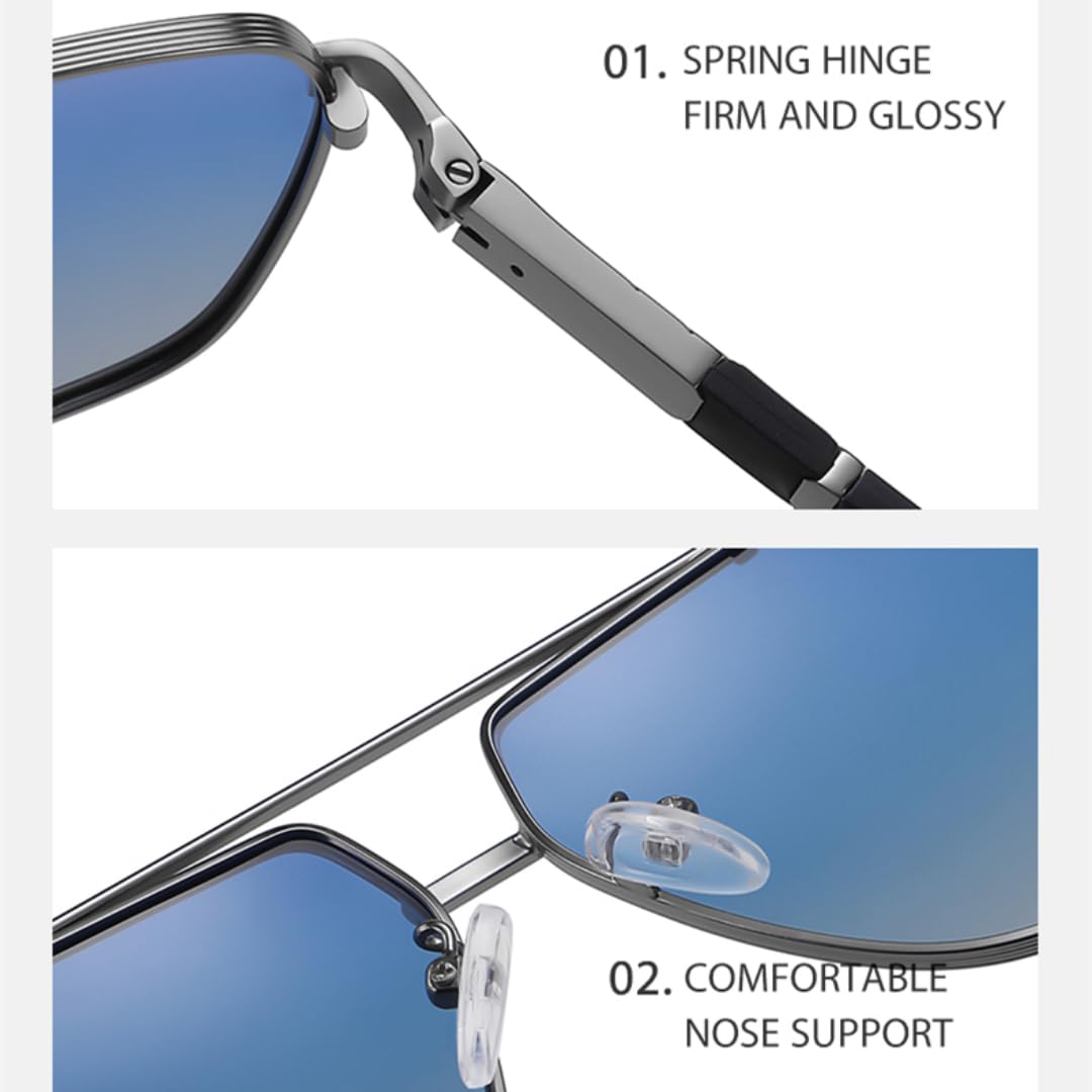 Gafas de sol polarizadas Uv400 para hombre y mujer, montura grande de metal, gafas de pesca, para conducción