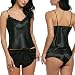 Avidlove Women Lingerie Sleepwear Satin Pajama Sexy Camisole Short Sets Black M