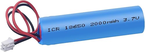Batería LiPo de 3.7 voltios de 2000 mAh con cable y conector JST, ICR18650 2000 mAh 3.7 V baterías de repuesto para electrónica, juguetes,
