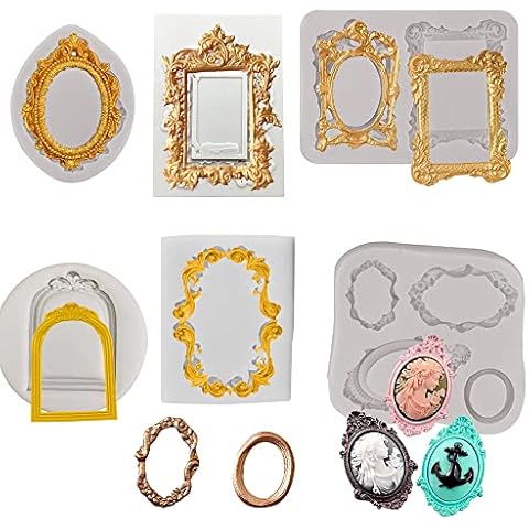 6 PCS Vintage Frame Silicone Mould Set Cover