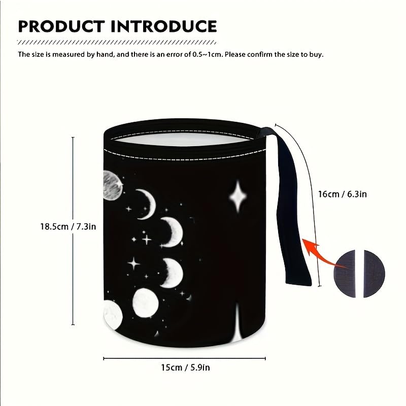 Image of Portable Reusable Waterproof Car Trash Bin, Sun and Moon | Multipurpose Vehicle Organizer, Road Trip Essentials