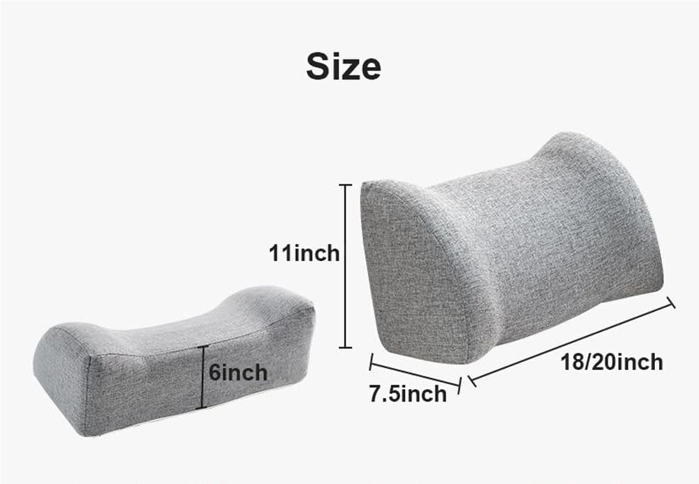 Almohada de apoyo lumbar para sofá, silla, coche y cama, respaldo de espuma de alta densidad para mejorar y aliviar el dolor de espalda baja (20 x 7.5 x 11 pulgadas) - Soporte ideal N