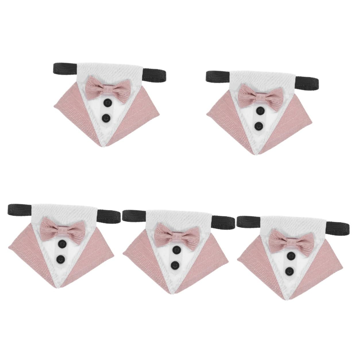 VICASKY 5 Pièces Bandana pour Chien Réglable avec Nœud Foulard Polyester Accessoire Élégant pour Animaux Lavable Main ou Machine pour Photos et