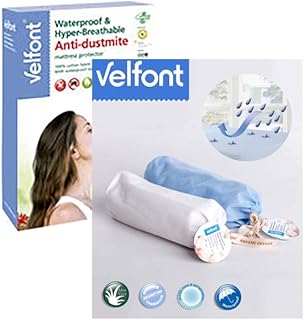 Velfont Prześcieradło z gumką i ochraniacz na materac 2 w 1, 160 x 200, kolor biały