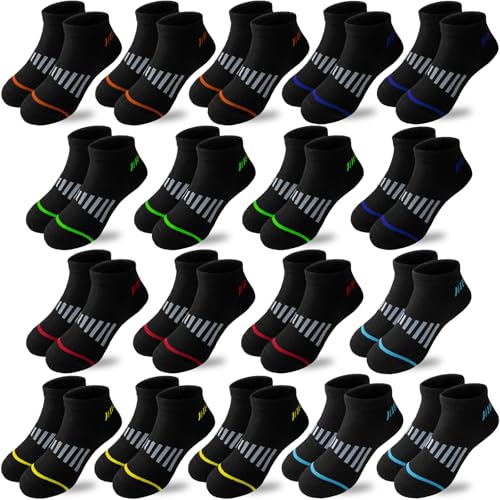 Boys Socks 18 Pairs kids Ankle Athletic Cotton Sock Sport Low Cut Sock For Little Big Kids