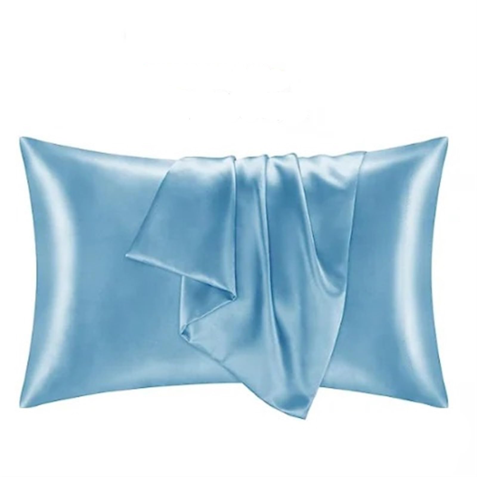 Satin Kissenbezug Seidenkissenbezug Maulbeerseide-Kissenbezug Doppelseitiger Seidenkissenbezug(Blue,80x80cm)