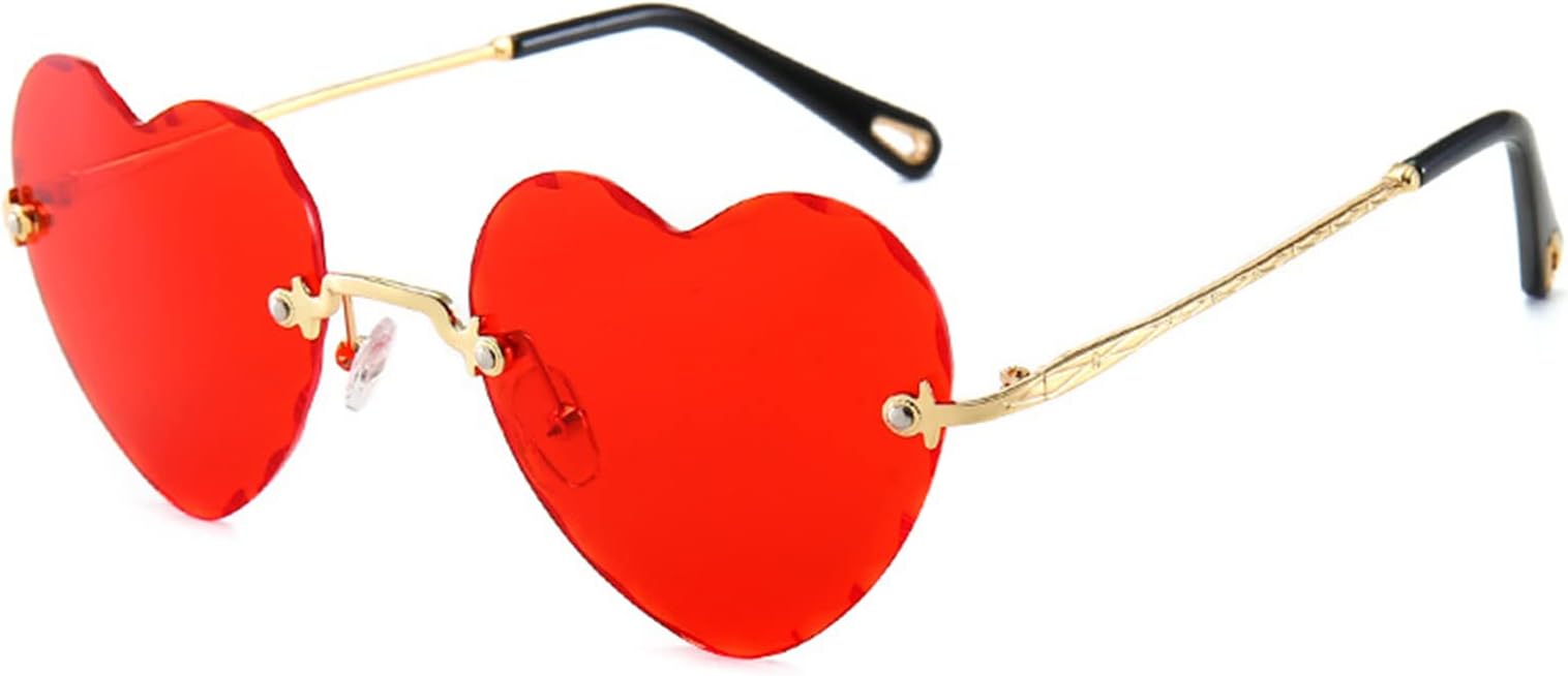 Women Rimless Sunglasses Heart Shaped Bachelorette Party Glasses Glasses Bridal Party Women Rimless