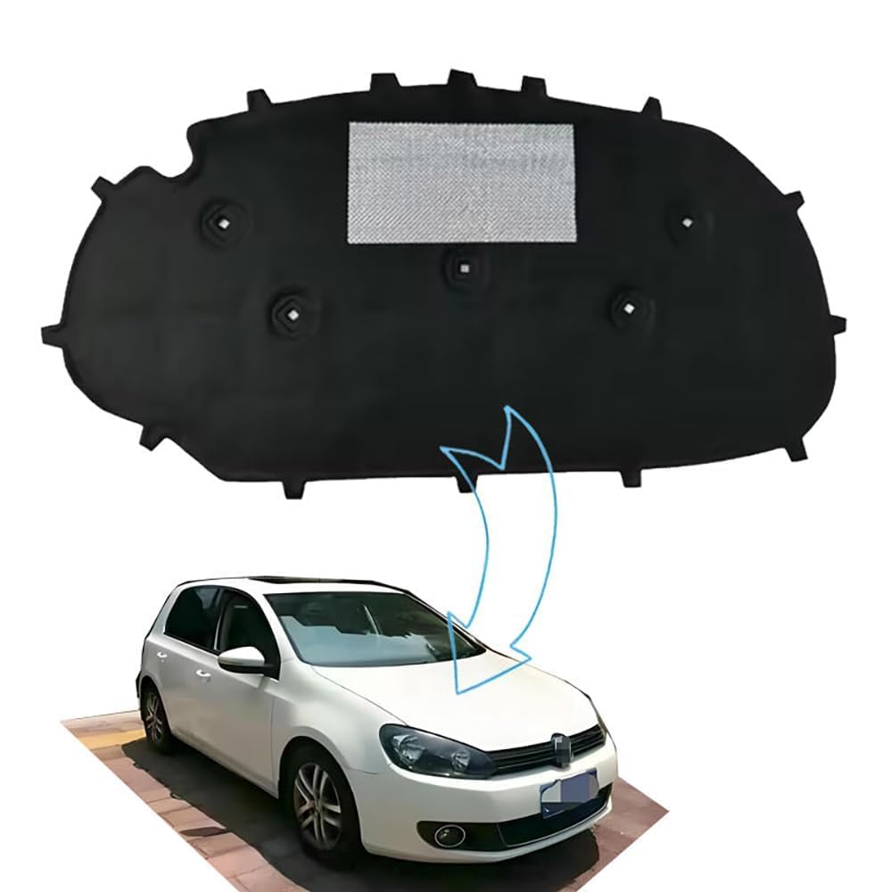Cotone Isolante Acustico per Cofano Anteriore Auto per Golf 6 2010-2015,Isolamento del Cofano del Cofano, Isolamento Acustico del vano Motore
