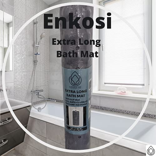 Image of ENKOSI Bath Mat - Large Non Slip Bathtub & Shower Mat - Extra Long 40 X 16 Inch Bathroom Mats for Tub Nonslip Anti Slip Bathmats (40X16 Pearl White 1-Pack)