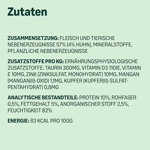 by Amazon Getreidefreies Katzennassfutter, Dose, Pastete Huhn, 12 x 400 g