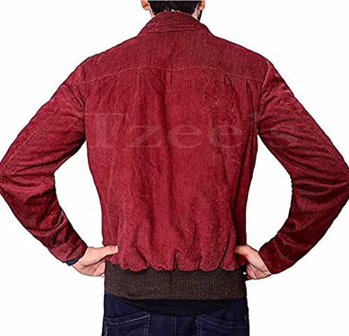 Tzee's Jack Torrance Jacket-Jack Nicholson Shining Jacket-Jack Torrance Maroon/Red Corduroy Fabric Bomber Jacket4