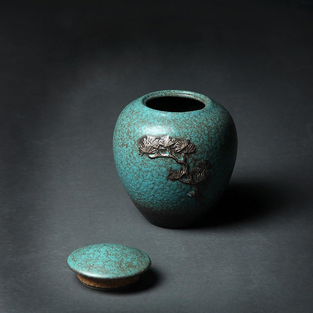 HLTYGWX Zestaw do herbaty Puszki na herbatę, dekoracje rękodzielnicze, puszki ceramiczne z czarną herbatą Puszki do przechowywania Słoik do przechowywania herbaty