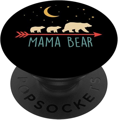 Mama Bear - Oso de mamá con 2 cubos de enchufe retro  PopSockets Grip y soporte para teléfonos y tabletas