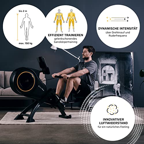 SportPlus Rudergerät für zuhause mit Luftwiderstand (8 Stufen), optional mit App Kompatibilität, leise & flüssig… – Bild 4