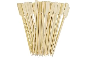 Delight Box 6 Inch Bamboo Paddle Skewers for BBQ and Appetizers