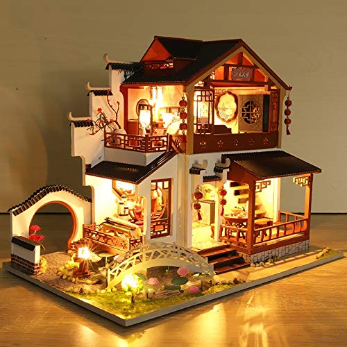 tianluo DIY Puppenhaus DIY Holzpuppenhaus Chinesische Stadt Architektur Puppenhäuser Miniaturen Mit Möbeln Spielzeug Für… – Bild 3