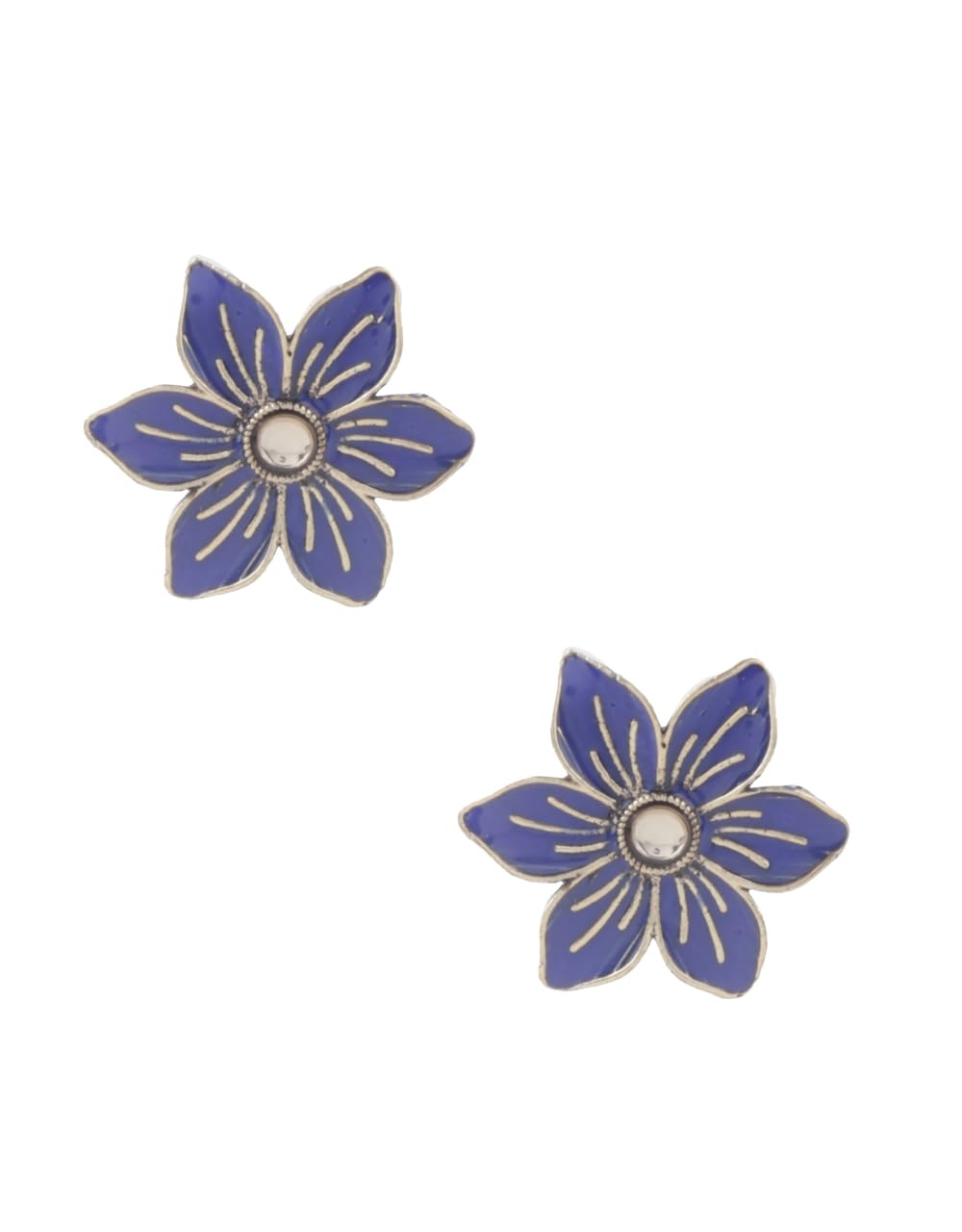 Anuradha Blue Colour very Classy Flower Shape Wonderful Studs Earrings | Fancy Ear-Tops For Stylish Women & Girls | Perfect For Gift |Silver Earrings Tops