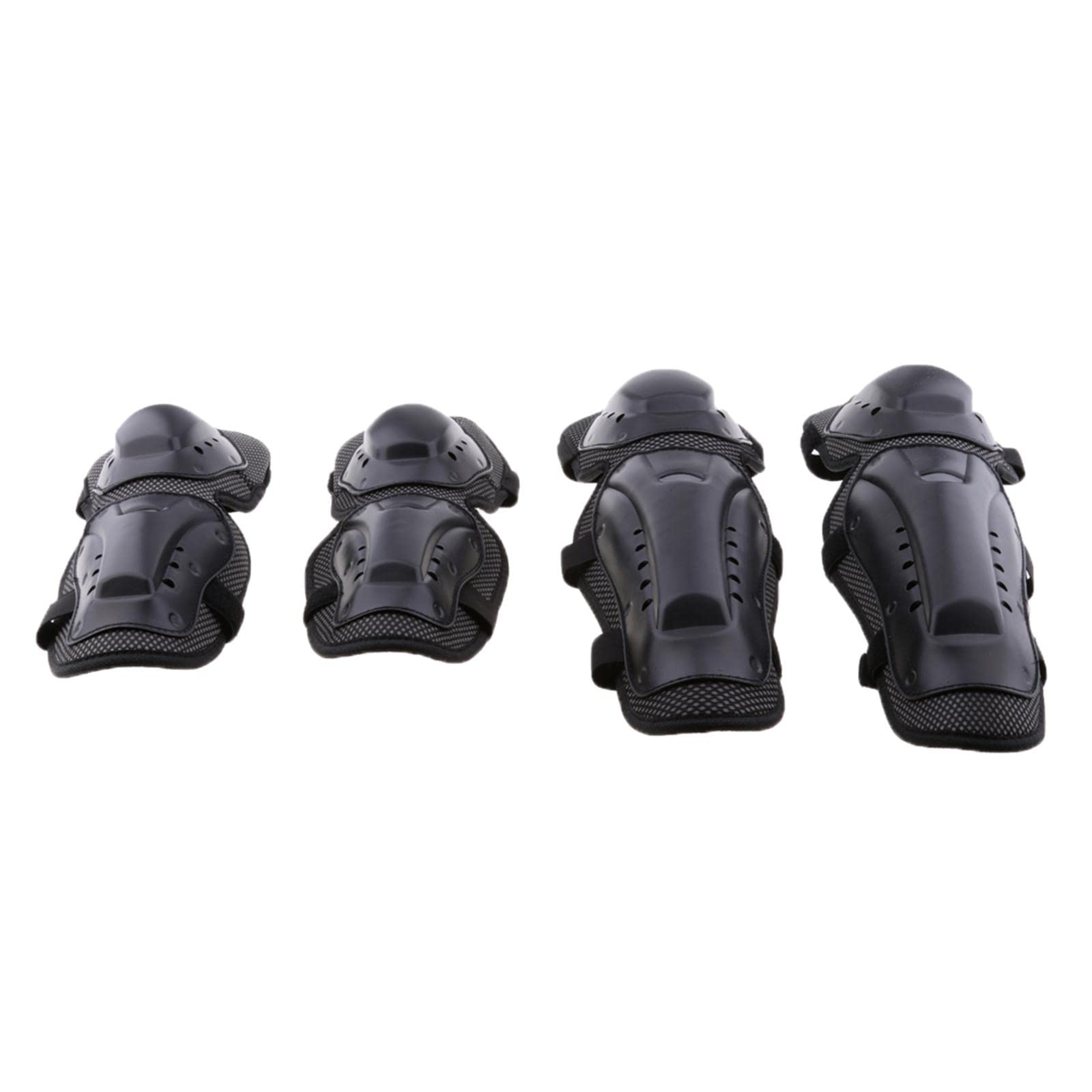 F Fityle Ensemble de Genouillères et Coudières pour, Vélo et Patinage, avec étui et élastique, Noir.