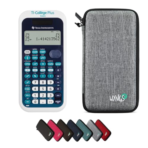 TEXAS INSTRUMENTS CALCUSO Pack économique: TI Collége Plus Solaire Calculatrice Scientifique + étui de Protection WYNGS Gris Clair + étendue de CALCUSO
